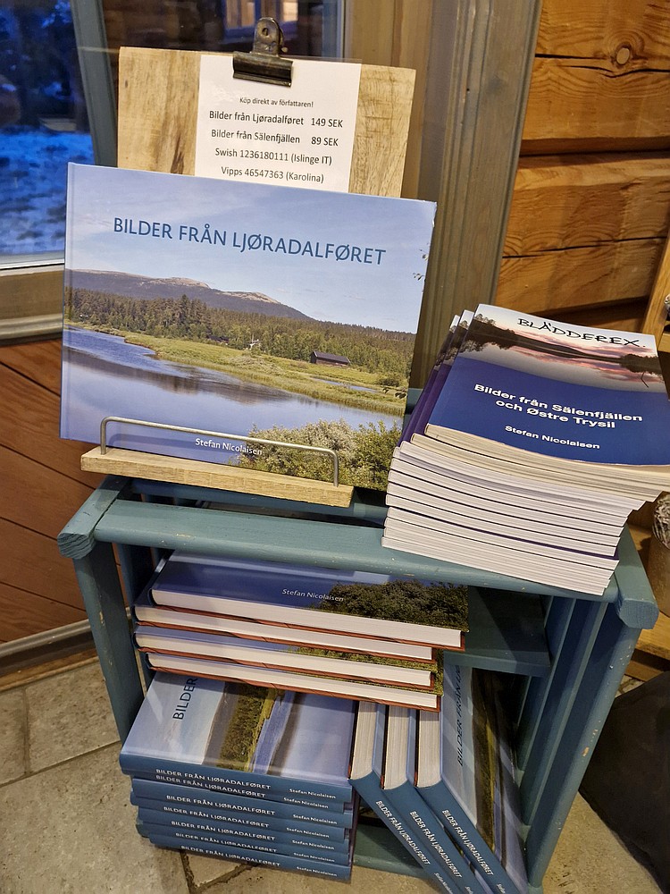 Böckerna på plats i fjällkyrkan i Tandådalen. Foto: Emma Östensson